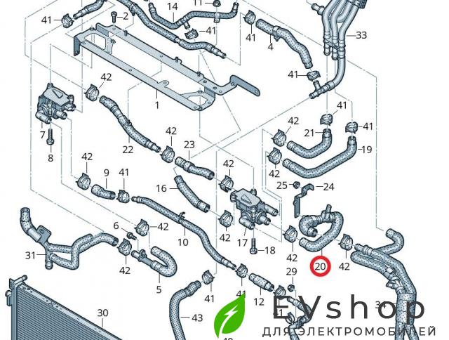 Патрубок системы охлаждения (Audi E-Tron) Audi e-tron 1 поколение 2019, электро, 4KE121036B - фото №1