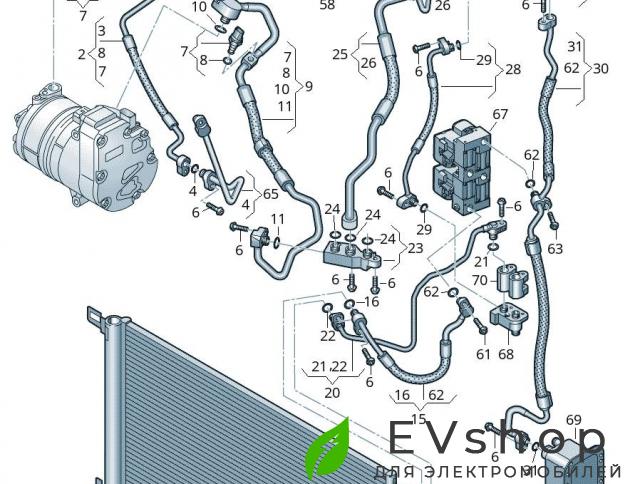 трубка кондиционера Audi e-tron 1 поколение 2019, электро, 4KE816750B - фото №1