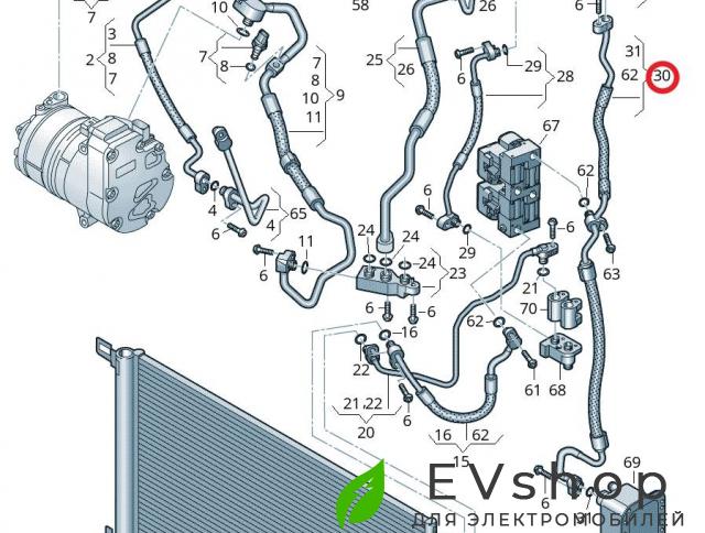 трубка кондиционера Audi e-tron 1 поколение 2019, электро, 4KE816706B - фото №1