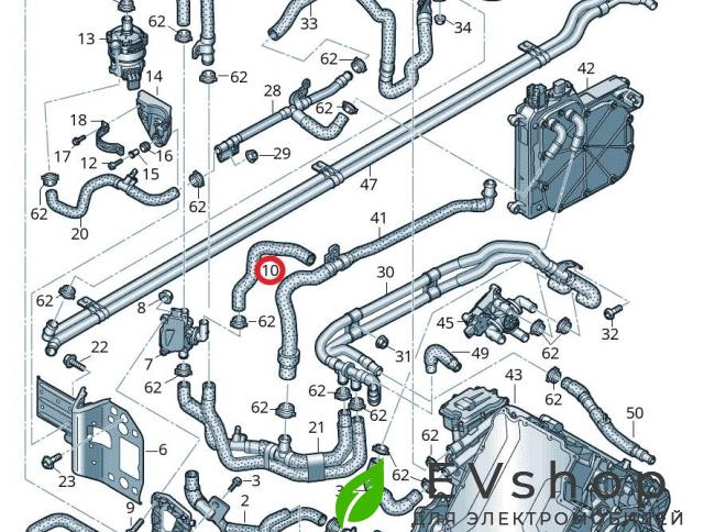 Патрубок системы охлаждения (Audi E-Tron) Audi e-tron 1 поколение 2019, электро, 4KE145569AT - фото №1