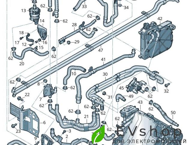 Патрубок системы охлаждения (Audi E-Tron) Audi e-tron 1 поколение 2019, электро, 4KE145930F - фото №1