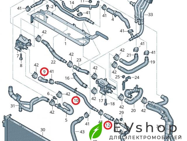 Патрубок системы охлаждения (Audi E-Tron) Audi e-tron 1 поколение 2019, электро, 4KE819374B, 4KE819928F, 4KE819372B - фото №1