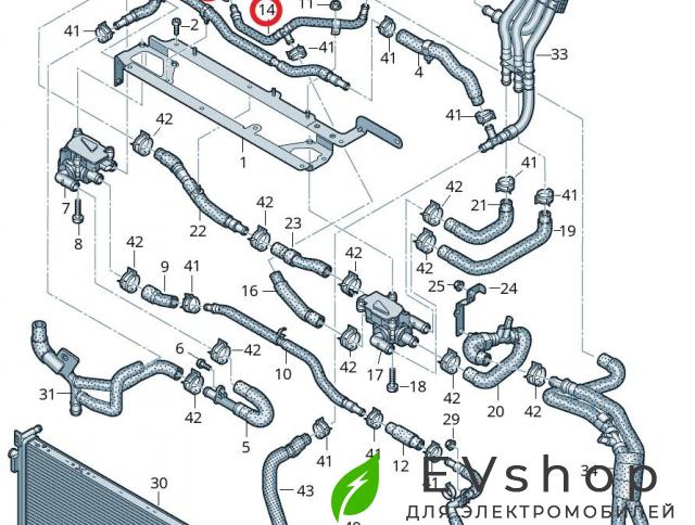Патрубок системы охлаждения (Audi E-Tron) Audi e-tron 1 поколение 2019, электро, 4KE819372B, 4KE819885B, 4KE819362J - фото №1