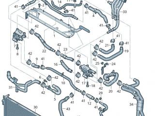 Патрубок системы охлаждения (Audi E-Tron) Audi e-tron 1 поколение 2019, электро, 4KE122480AE, 4KE122157H