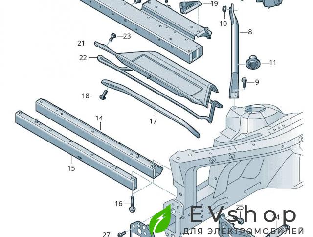 крепление бампера Audi e-tron 1 поколение 2019, электро, 4KE805852A - фото №1