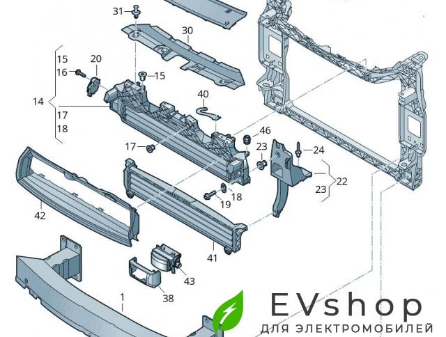 крепление ( кронштейн ) крыла Audi e-tron 1 поколение 2019, электро, 4KE807284 - фото №1