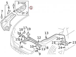 подкапотный пластик Audi e-tron 1 поколение 2019, электро, 4KE821942, 4KE821943, 4KE821170