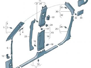 Накладка стойки А Audi e-tron 1 поколение 2019, электро, 4KL867271