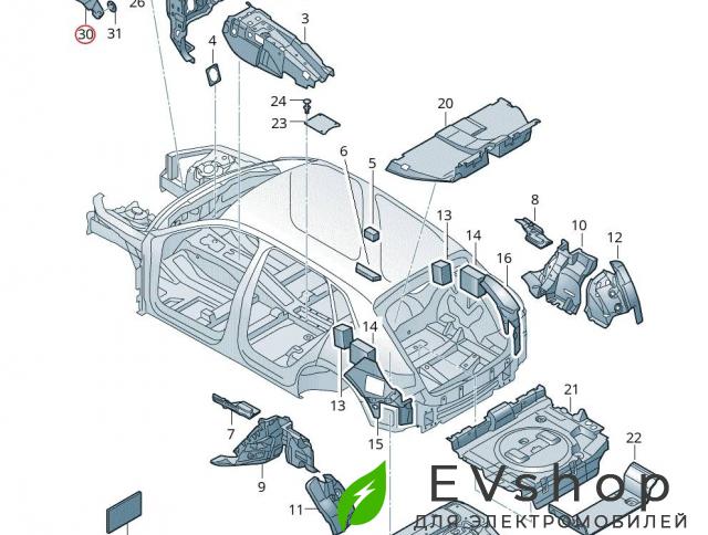шумоизоляция (термозащита) Audi e-tron 1 поколение 2019, электро, 4KE863827 - фото №1