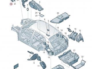 шумоизоляция (термозащита) Audi e-tron 1 поколение 2019, электро, 4KE863827