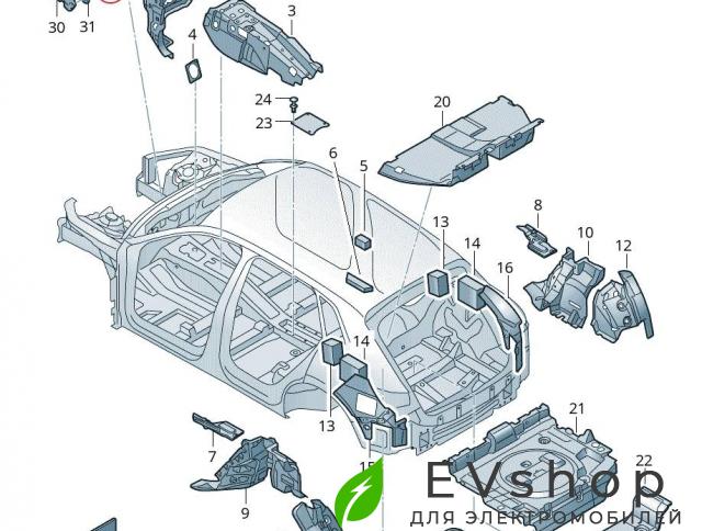 шумоизоляция (термозащита) Audi e-tron 1 поколение 2019, электро, 4KE863830 - фото №1