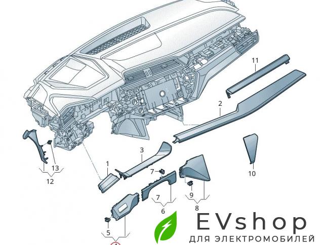 Декоративная накладка центральной панели (Торпедо) Audi e-tron 1 поколение 2019, электро, 4KL857966 - фото №1