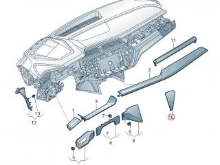 Декоративная накладка центральной панели (Торпедо) Audi e-tron 1 поколение 2019, электро, 4KL857968