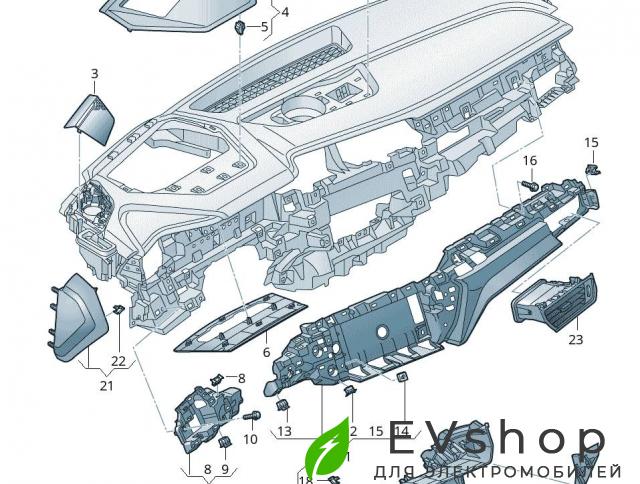 Декоративная накладка центральной панели (Торпедо) Audi e-tron 1 поколение 2019, электро, 4KL.857.297 - фото №1