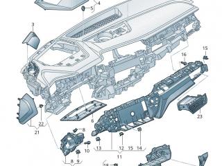 Декоративная накладка центральной панели (Торпедо) Audi e-tron 1 поколение 2019, электро, 4KL.857.297