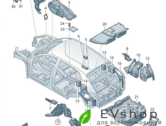 шумоизоляция (термозащита) Audi e-tron 1 поколение 2019, электро, 4KE863813 - фото №1