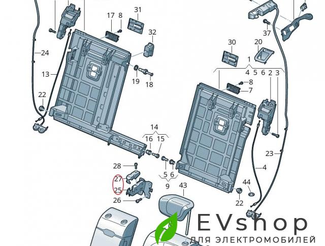 замок спинки заднего сиденья Audi e-tron 1 поколение 2019, электро, 4KE.886.177, 8W0.886.193 - фото №1