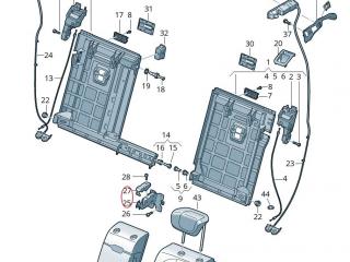 замок спинки заднего сиденья Audi e-tron 1 поколение 2019, электро, 4KE.886.177, 8W0.886.193