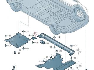 защита днища Audi e-tron 1 поколение 2019, электро, 4KE.825.201