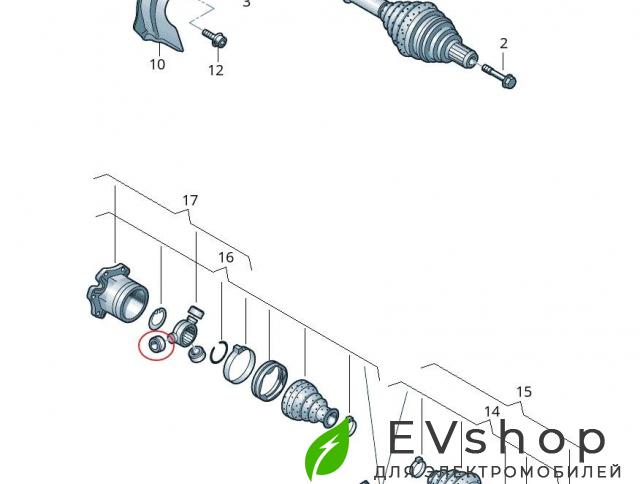подшипник Audi e-tron 1 поколение 2019, электро, 4KE407271, 4KE498201, 4KE498103, 010419, 626318660001 - фото №1