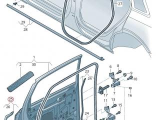 Уплотнитель задней двери Audi e-tron 1 поколение 2019, электро, 4KE.839.120