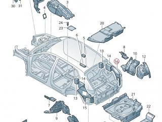 шумоизоляция (термозащита) Audi e-tron 1 поколение 2019, электро, 4KE864800