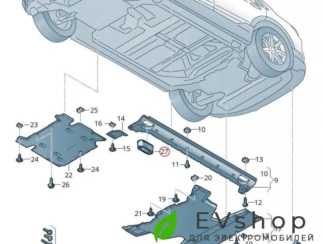 Опора под домкрат (подушка) Audi e-tron 1 поколение 2019, электро, 4KE.802.847 - фото №1