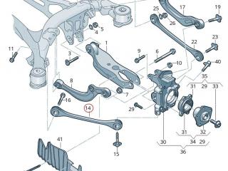 рычаг задний Audi e-tron 1 поколение 2019, электро, 4M0.505.425.F, 4M0505292F