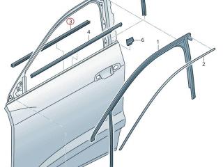 Уплотнитель стекла внутренний двери Audi e-tron 1 поколение 2019, электро, 4KE.837.480