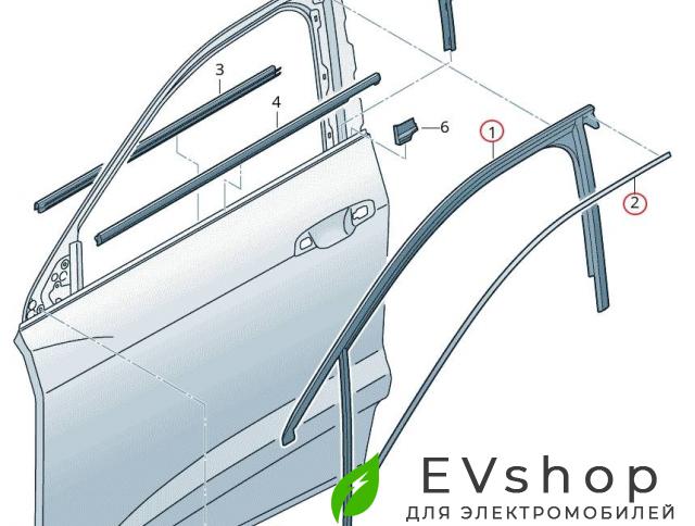 Уплотнитель стекла Audi e-tron 1 поколение 2019, электро, 4KE.837.432 - фото №1
