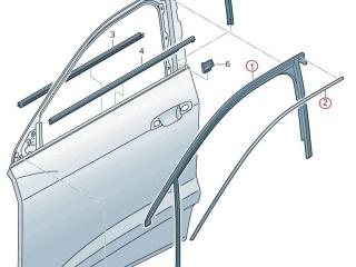 Уплотнитель стекла Audi e-tron 1 поколение 2019, электро, 4KE.837.432