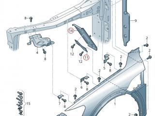 крепление ( кронштейн ) крыла Audi e-tron 1 поколение 2019, электро, 4KE.821.163, 4KE810055A