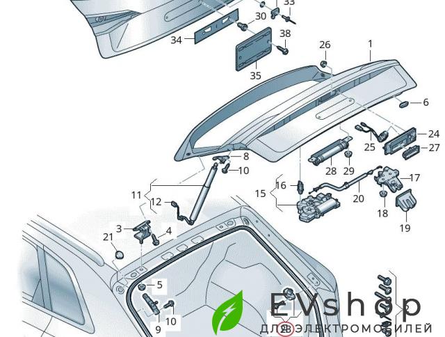Упор крышки багажника Audi e-tron 1 поколение 2019, электро, 8W9.827.239 - фото №1