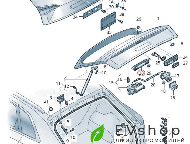 Демпфер крышки багажника Audi e-tron 1 поколение 2019, электро, 4KE827242 - фото №1